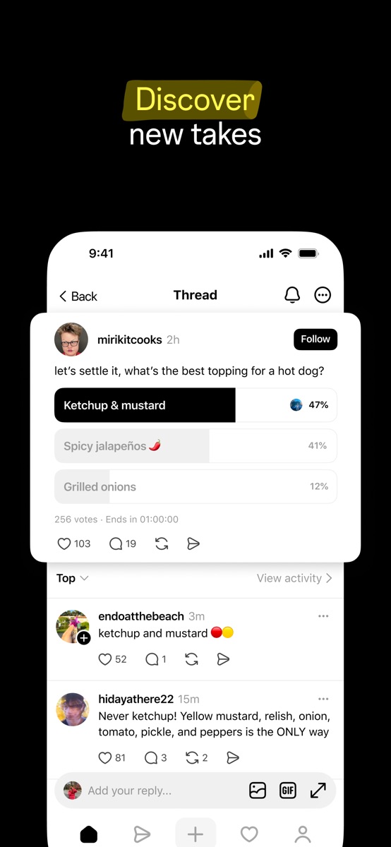 Threads · 官方 App Store 截图(iPhone 版)