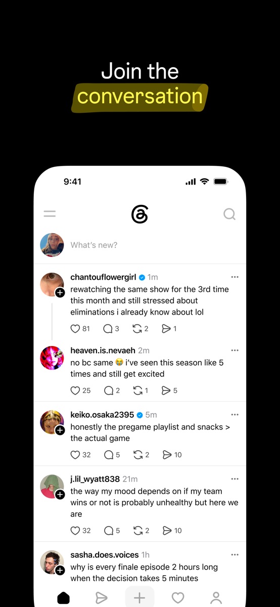 Threads · 官方 App Store 截图(iPhone 版)