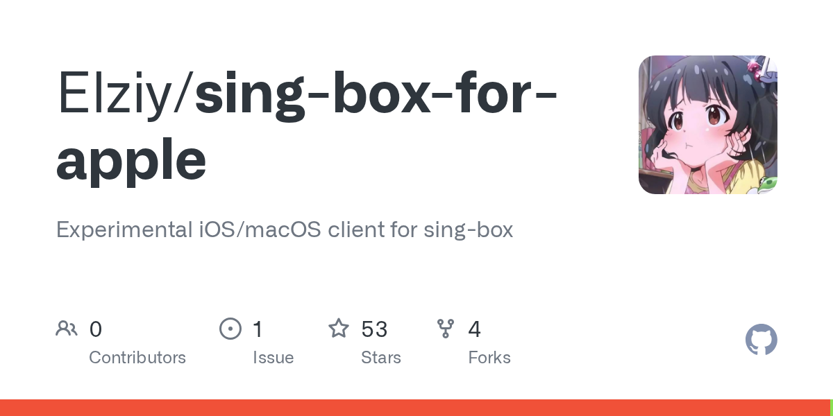 Sing-box for Apple · 官方项目仓库介绍卡片